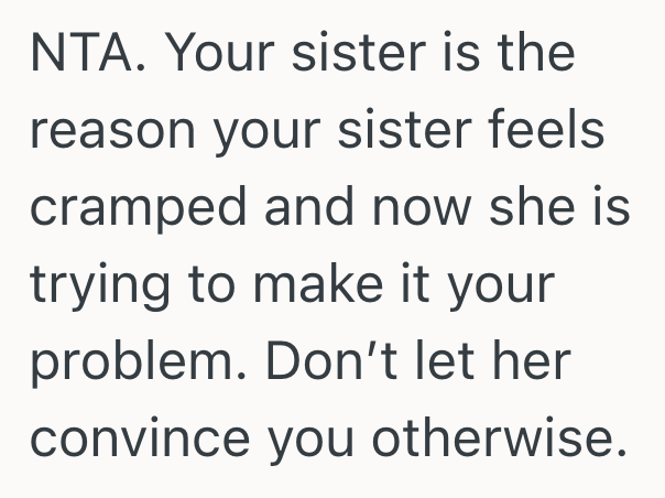 Screenshot 2025 05 14 at 5.22.00 PM Her Sisters Living Situation Has Gotten Pretty Cramped After She Let Her Friend Move In, But The Sisters Suggestion They Switch Apartments Isnt Going To Happen